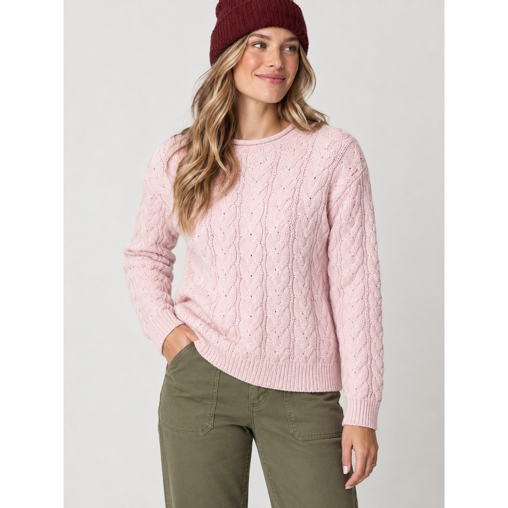 J.Crew 90s Preppy Crewneck Rollneck Roll Neck Cotton Blend Cable Knit Sweater